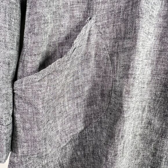 Forcynthia Beachwear Gray Tunic Cover Up Size M Linen Cotton Blend Pockets - Picture 5 of 9